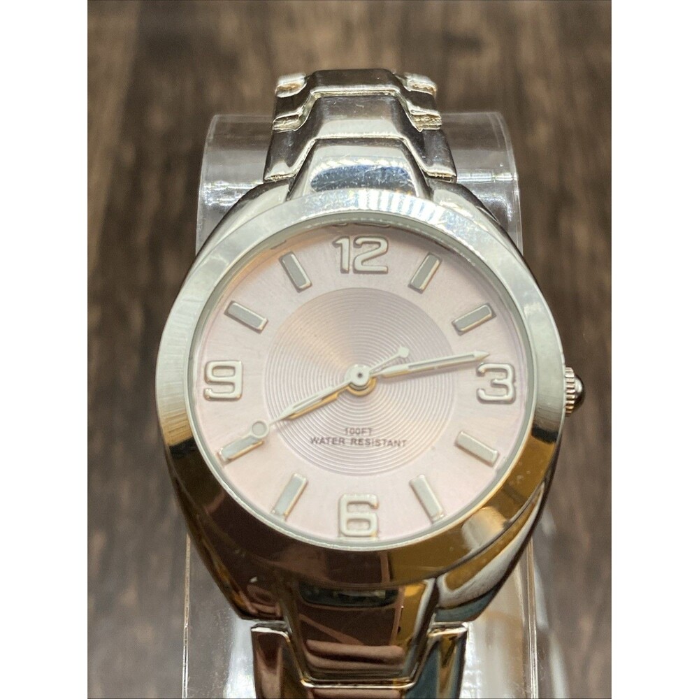 Unbranded Ladies Watch Light Pink Dial New Battery Silver Tone Watch
